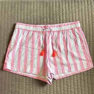 Boden Striped Cotton Pull-On Shorts Size 16/18